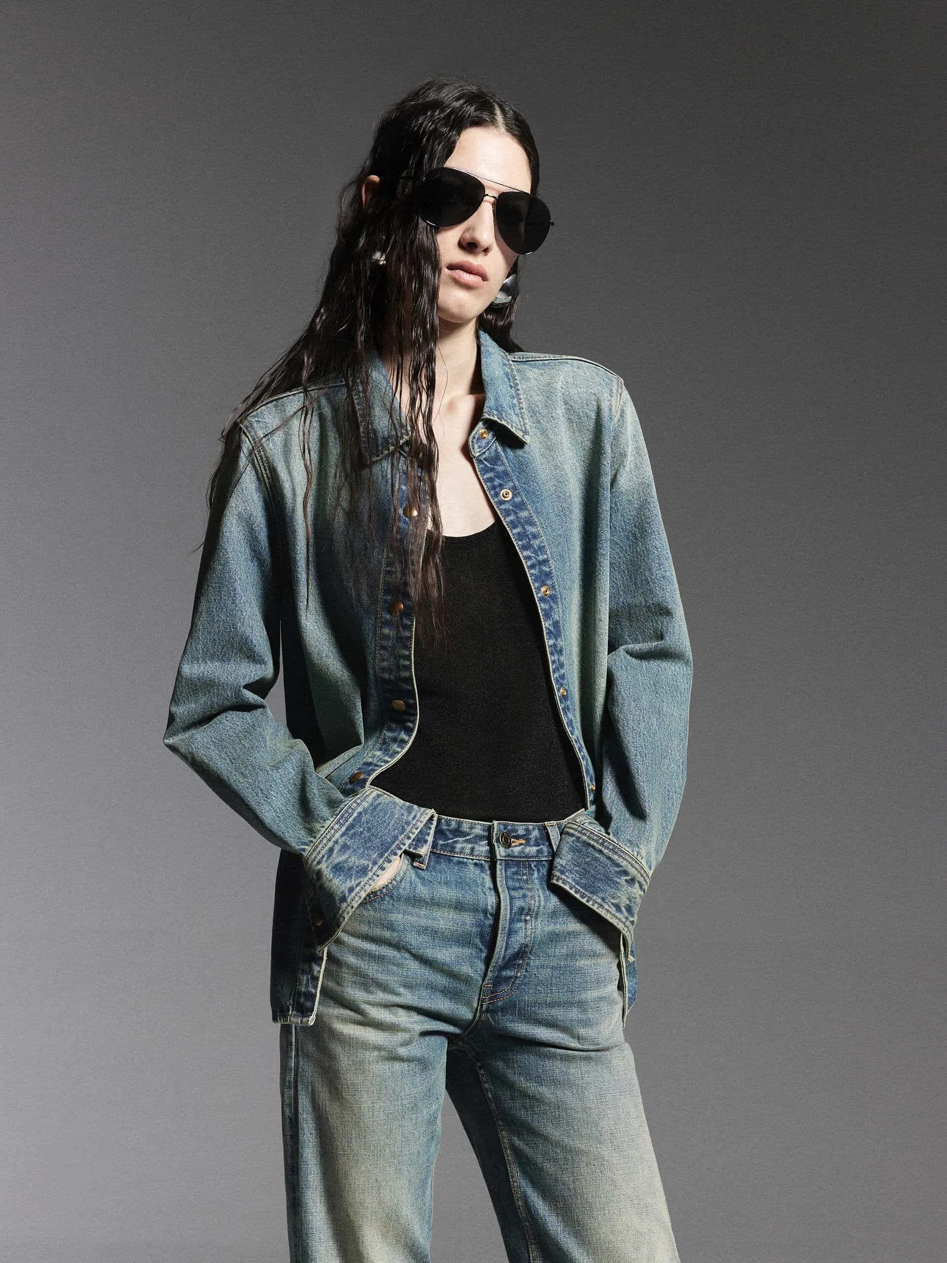 Comfort Wear Snap Button Denim Shirt