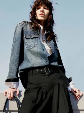 Snap Button Vintage Jacket Sleeveless Cut