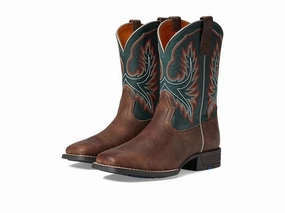 Stain Resistant Everyday Protection Ariat Wilder 10047010 Kids Brown Leather Square Toe Western Boots JOBB1597
