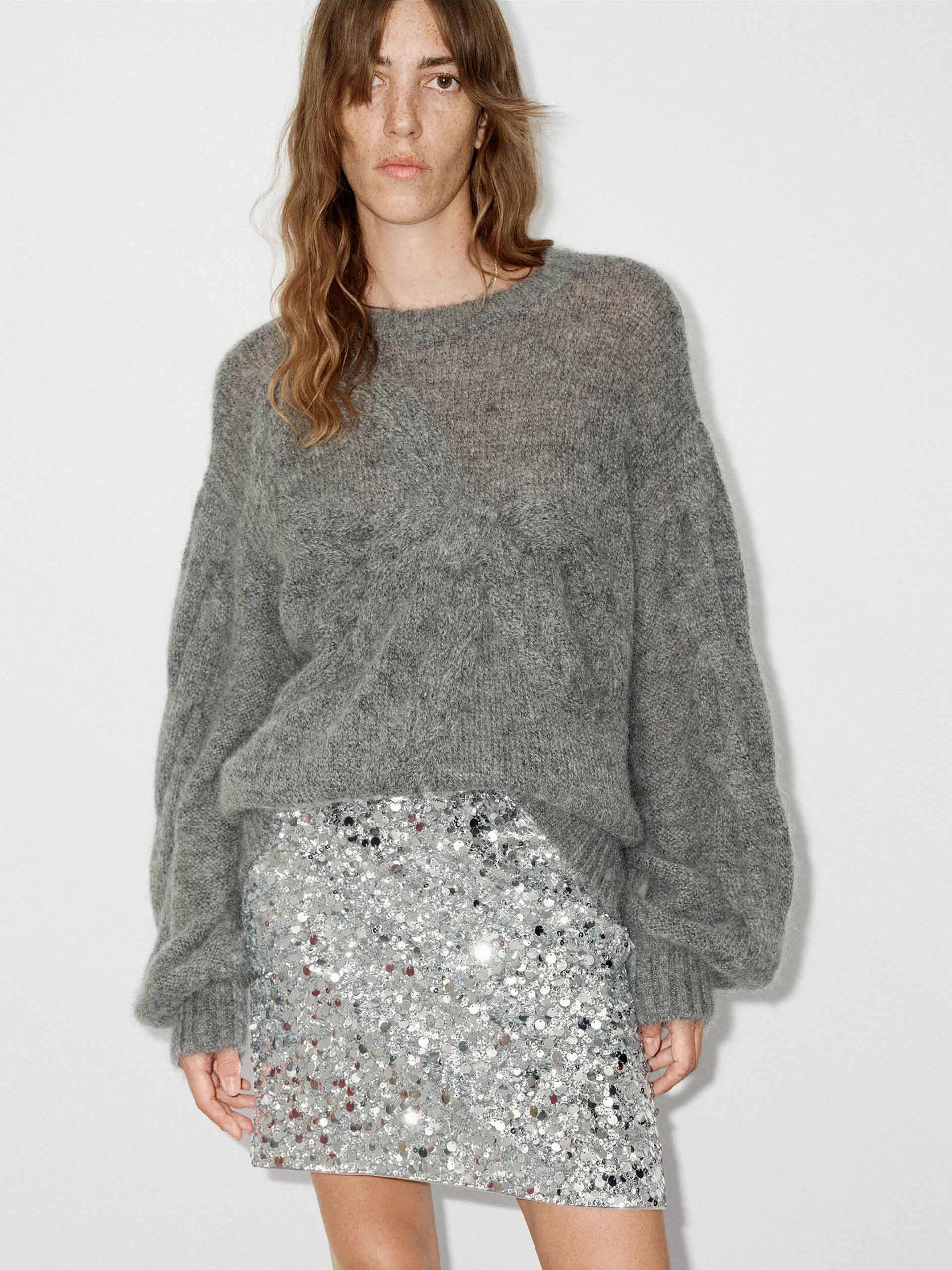 Front Bow Loose Sweater Quick Change Snug Layers