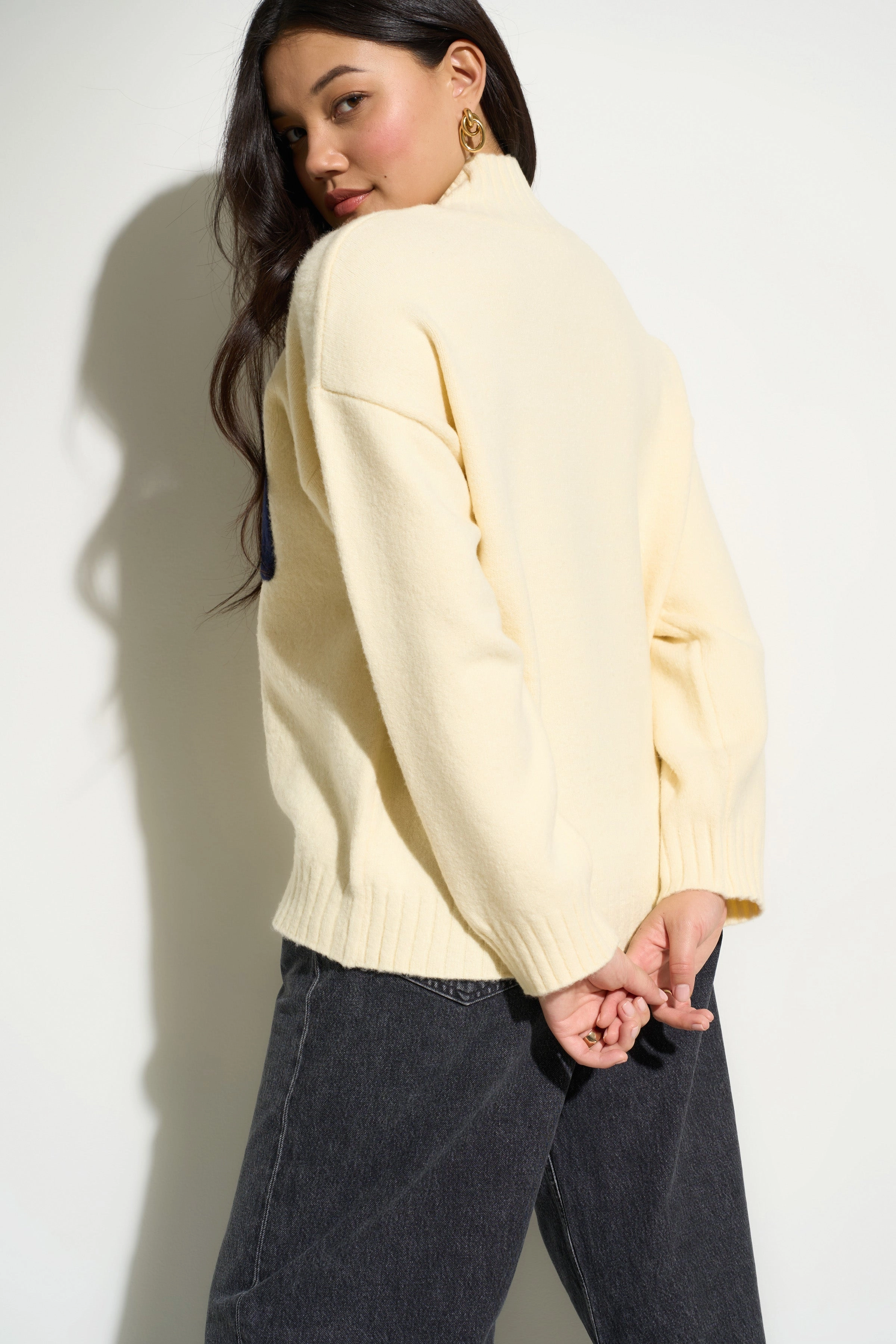 Bradley Oversized Turtleneck - Creme Effortless knitwear Eco Conscious Processing