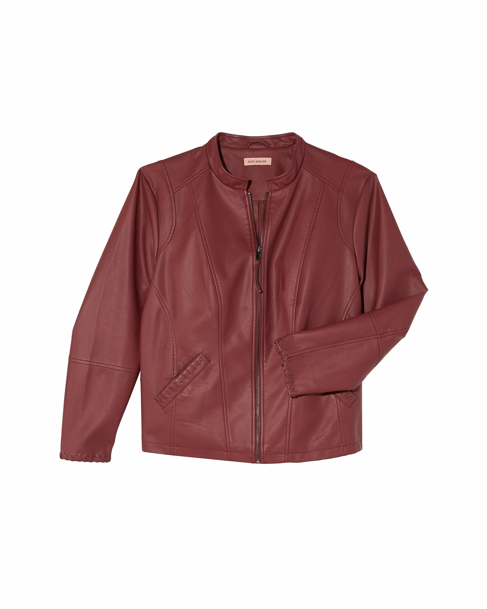 Sofia Faux Leather Jacket | Burgundy Chilly Days Sticker