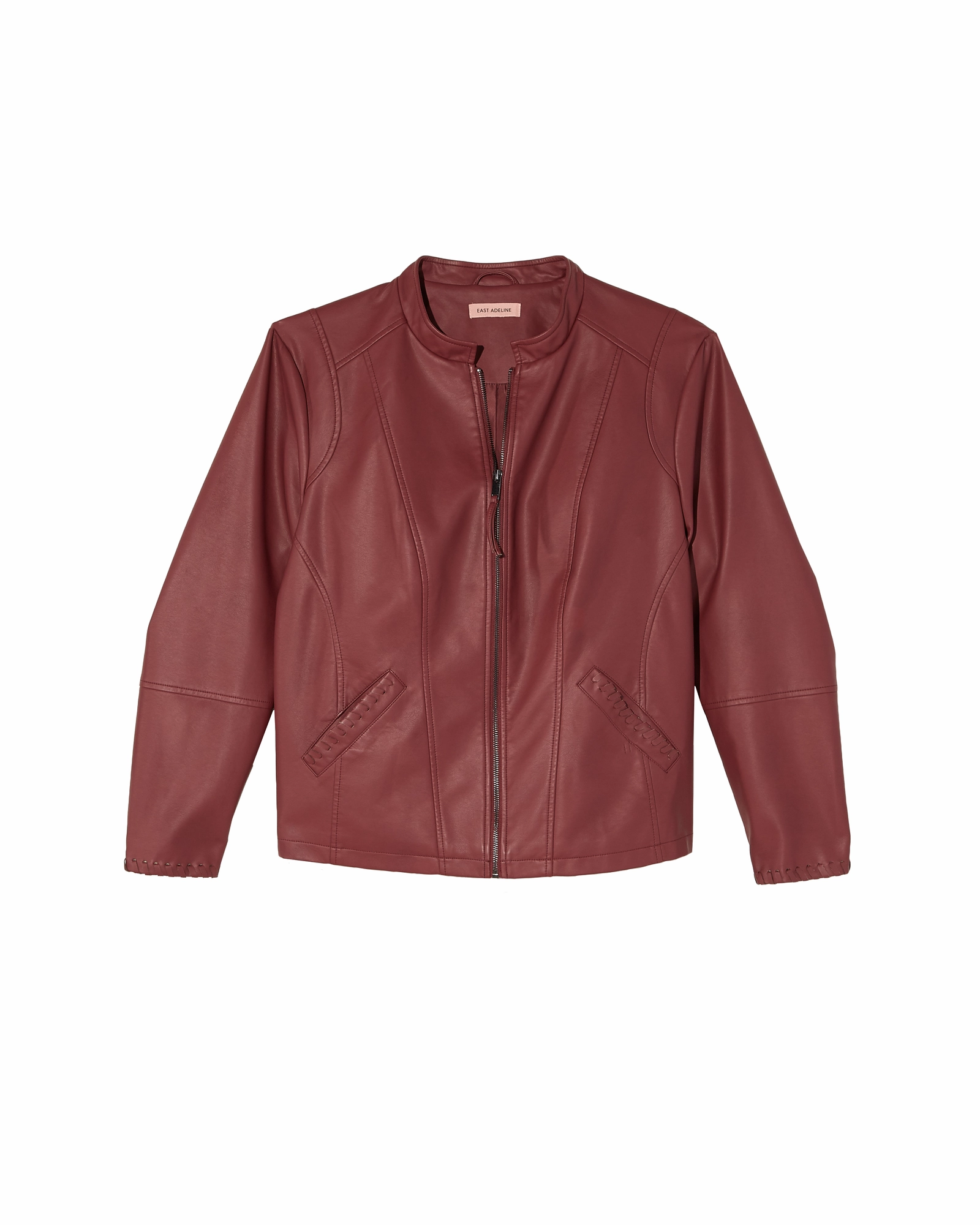 Sofia Faux Leather Jacket | Burgundy Eco Friendly Certified