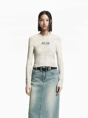 Vintage Knit Fitted Top Eco Friendly Dye Process