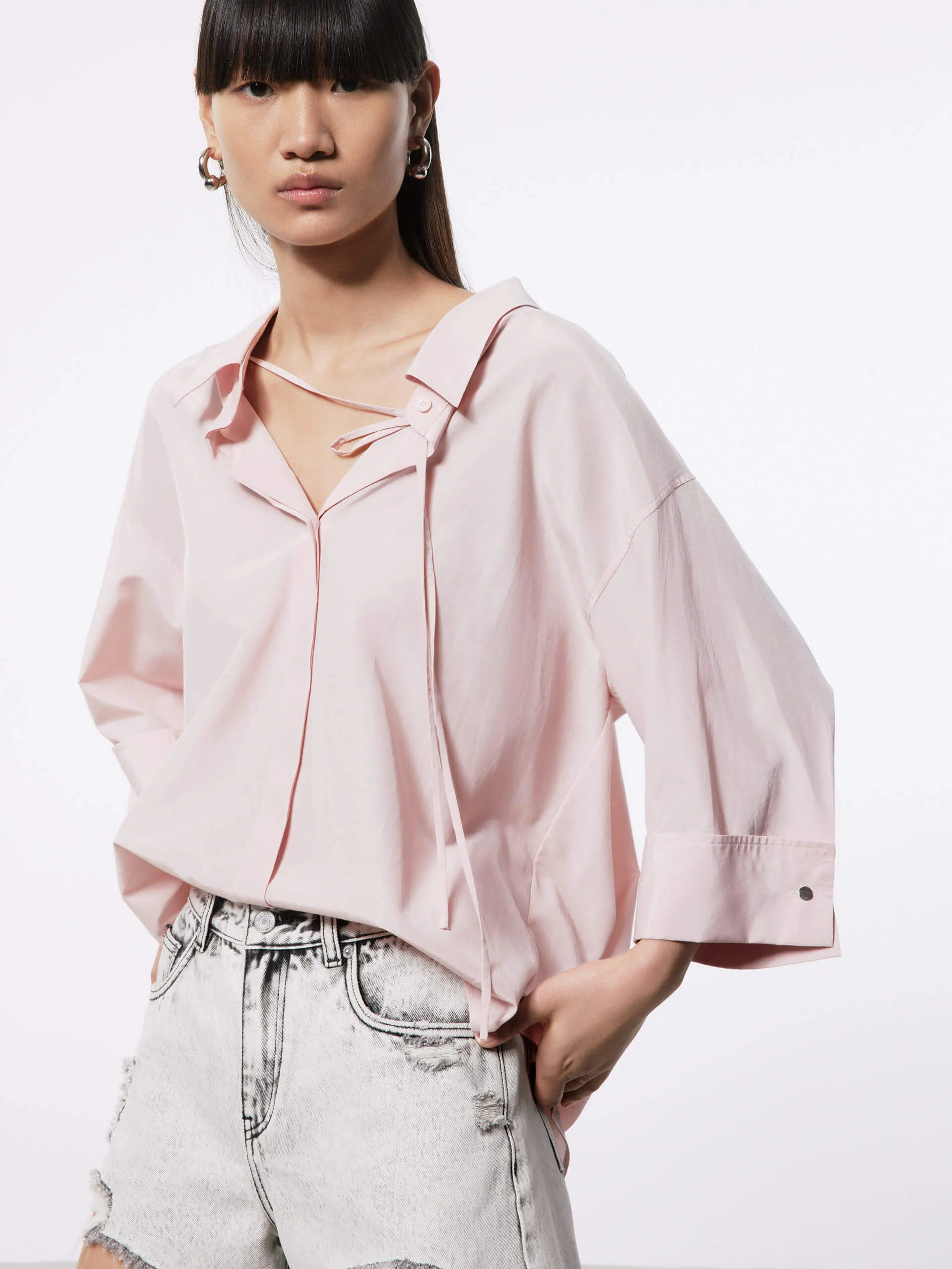 Cozy Fit Cotton Silk Tie Shirt