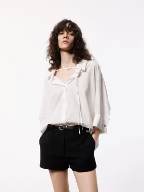 Cotton Silk Tie Shirt Comfort Stretch Military Inspired