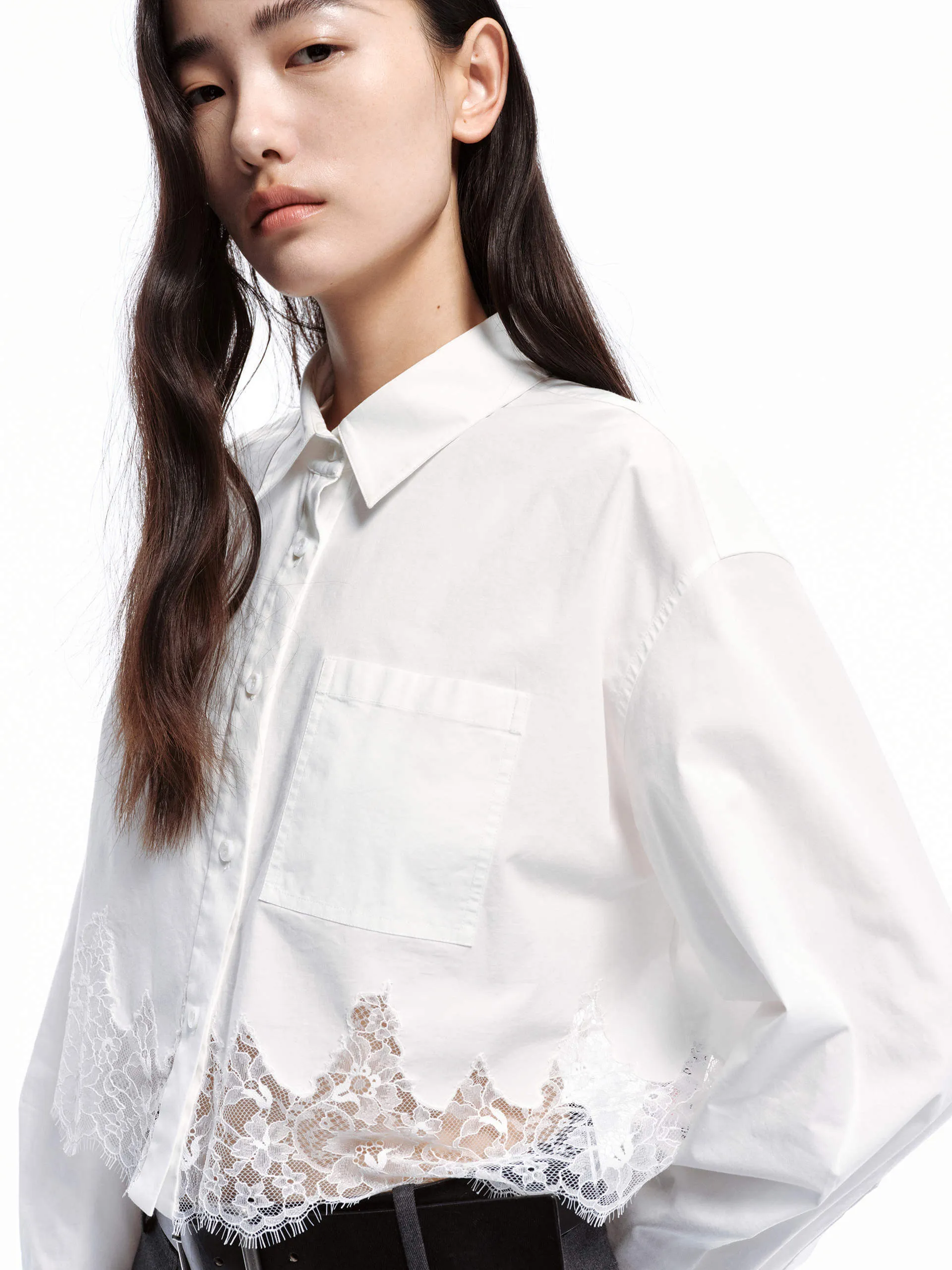 Cropped Lace Shirt Road Trip Ready
