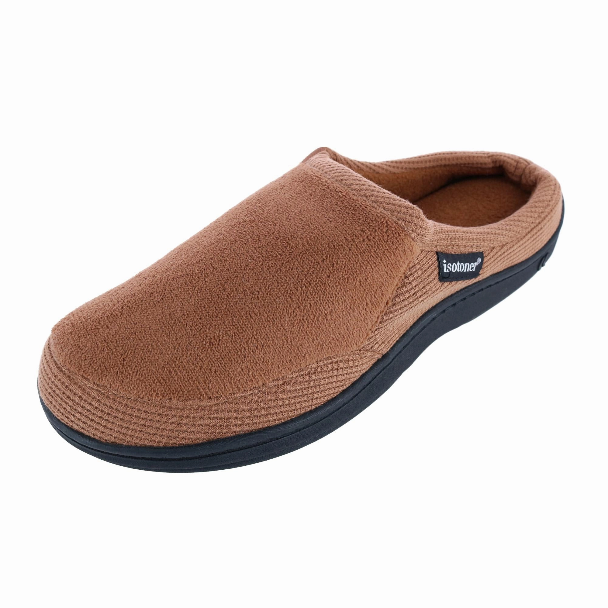 Instant Relaxation Quick Walk Slip Men's Microterry and Waffle Travis Hoodback Slipper