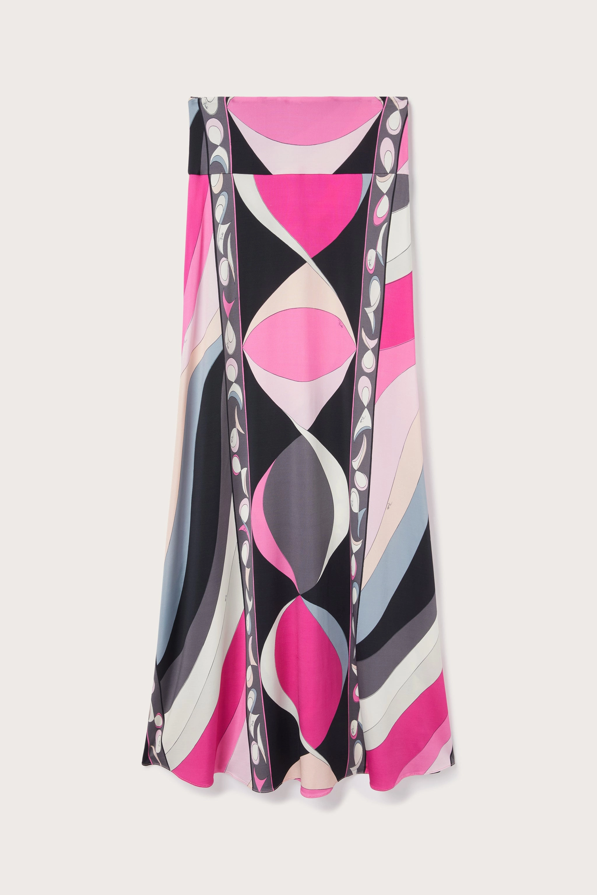Adjustable Closure Pesci Print Long Skirt