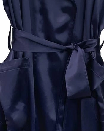 Patience packable Soft Satin Trench | Deep Sea Blue