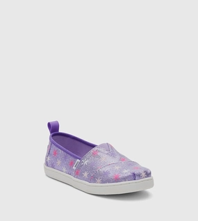 Toms Alpargata 10020127 Kids Purple Canvas Slip On Casual Shoes JOBB894 Smart Casual Summer Pick