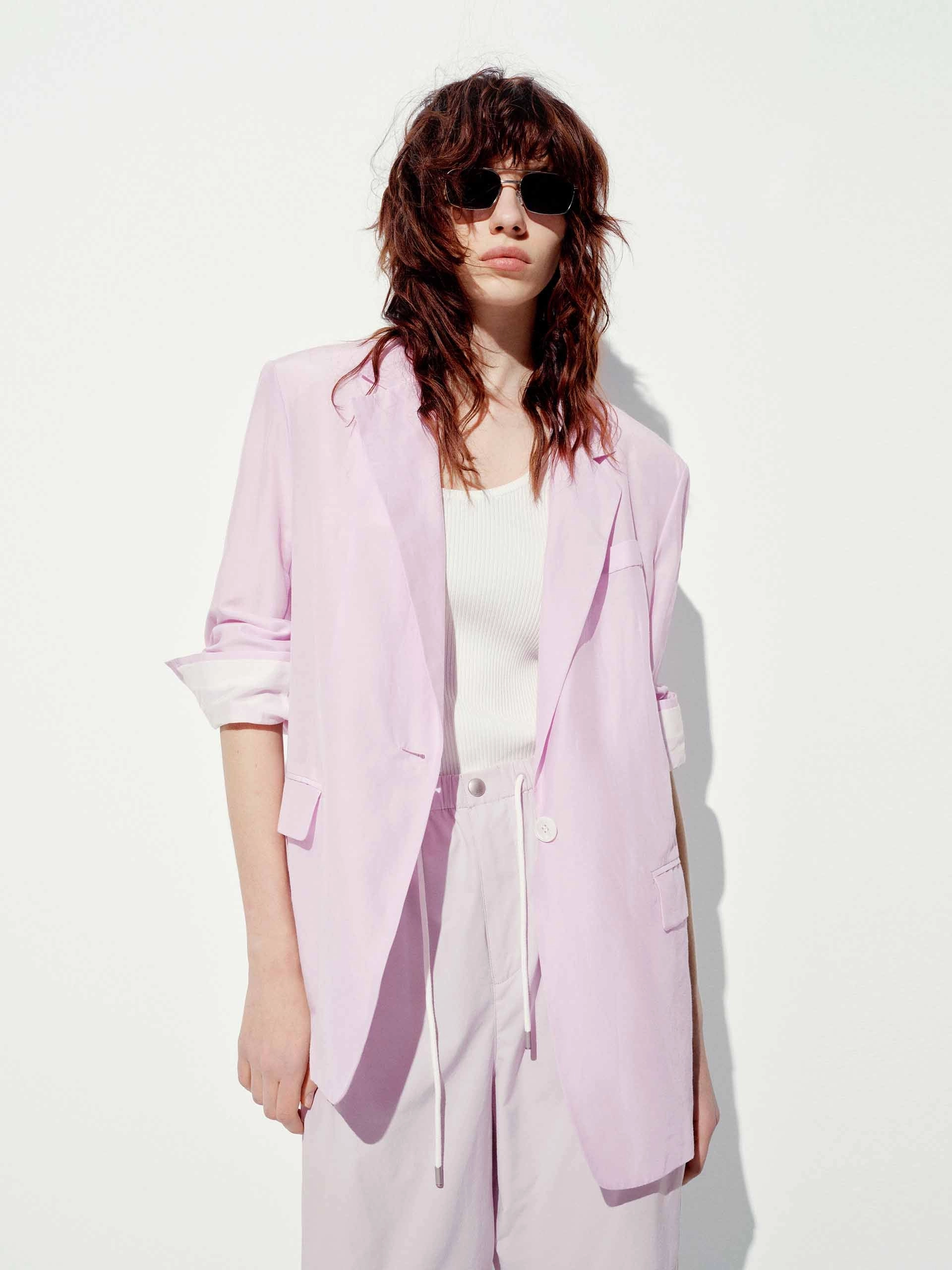 Luxurious Look Fray Resistant Edging Cotton Silk Blend Blazer