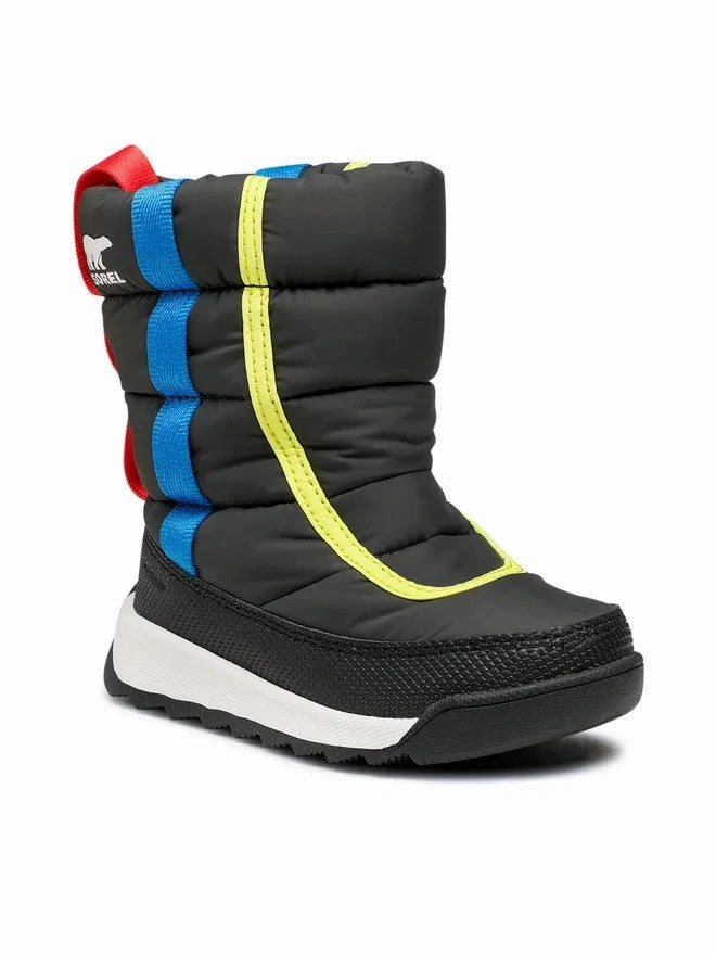 Daily Essentials Crisp Edge Sorel Whitney II Puffy NC3873-093 Kids Black Slip-On Puffer Boots VER109