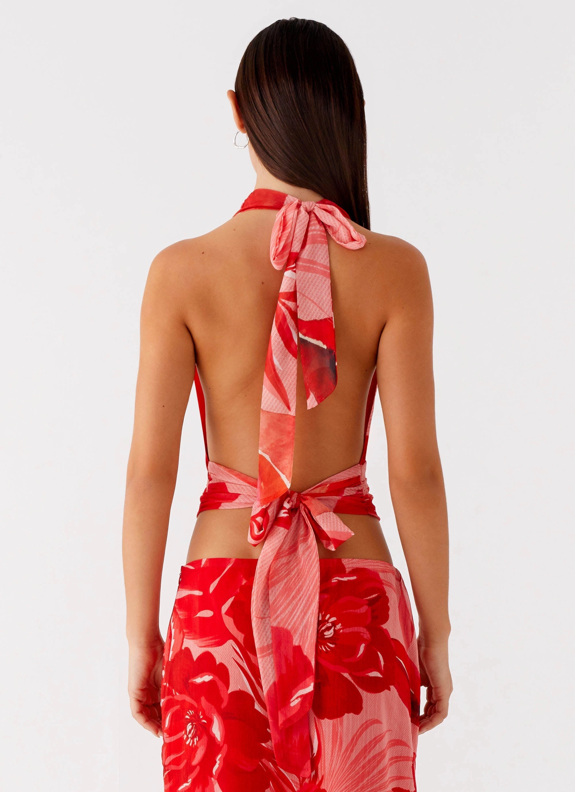 light texture Soren Halter Top - Sicily Sunsets Print