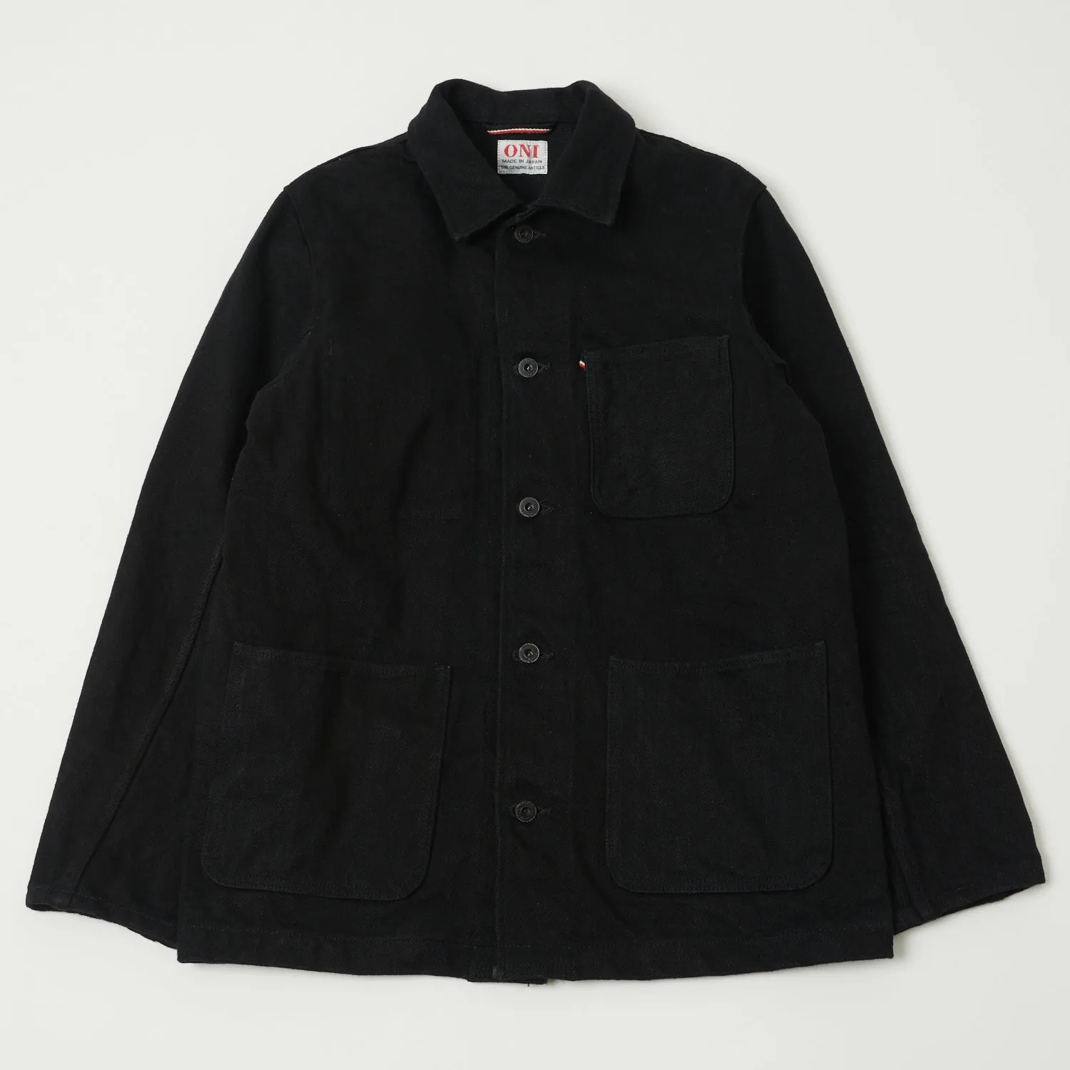 ONI Denim 03502ZR-BKBK 'Secret Denim' Coverall Jacket - Rinsed - Black Quick Release Buckle Mechanism FullCoverageHood