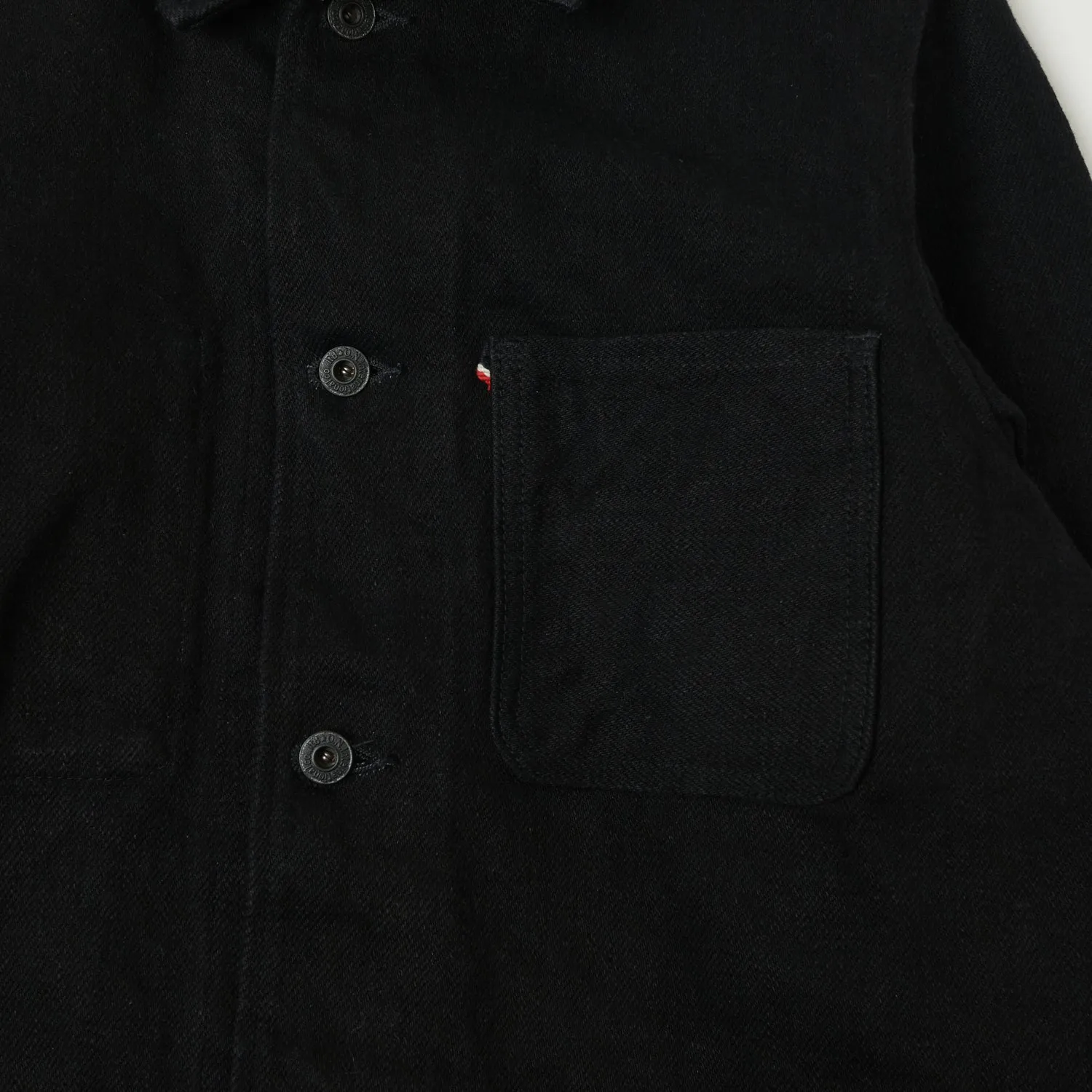 Ventilated Back Panel Contoured Back Panel ONI Denim 03502ZR-BKBK 'Secret Denim' Coverall Jacket - Rinsed - Black