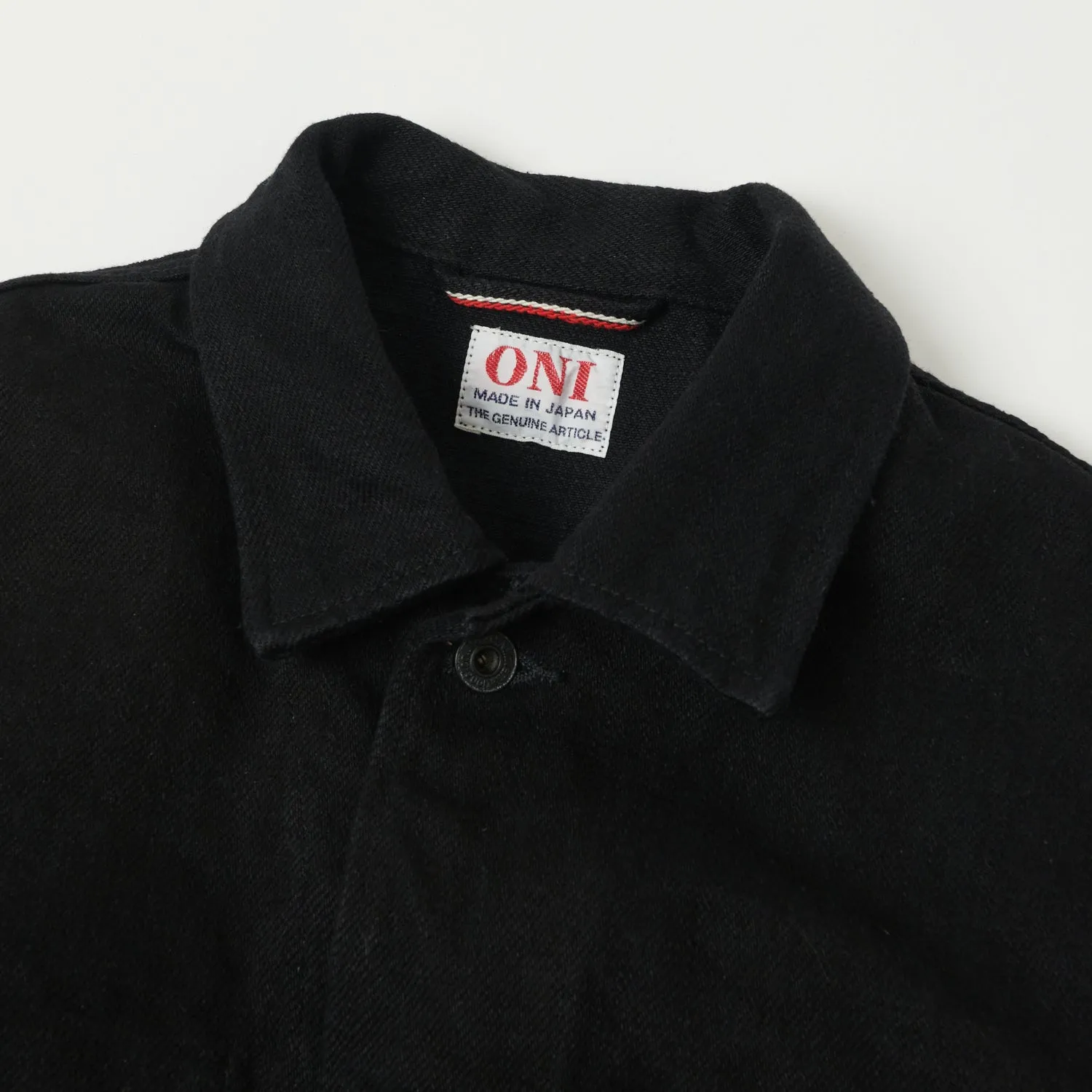 ONI Denim 03502ZR-BKBK 'Secret Denim' Coverall Jacket - Rinsed - Black OdorResistant Treatment Hard Cover