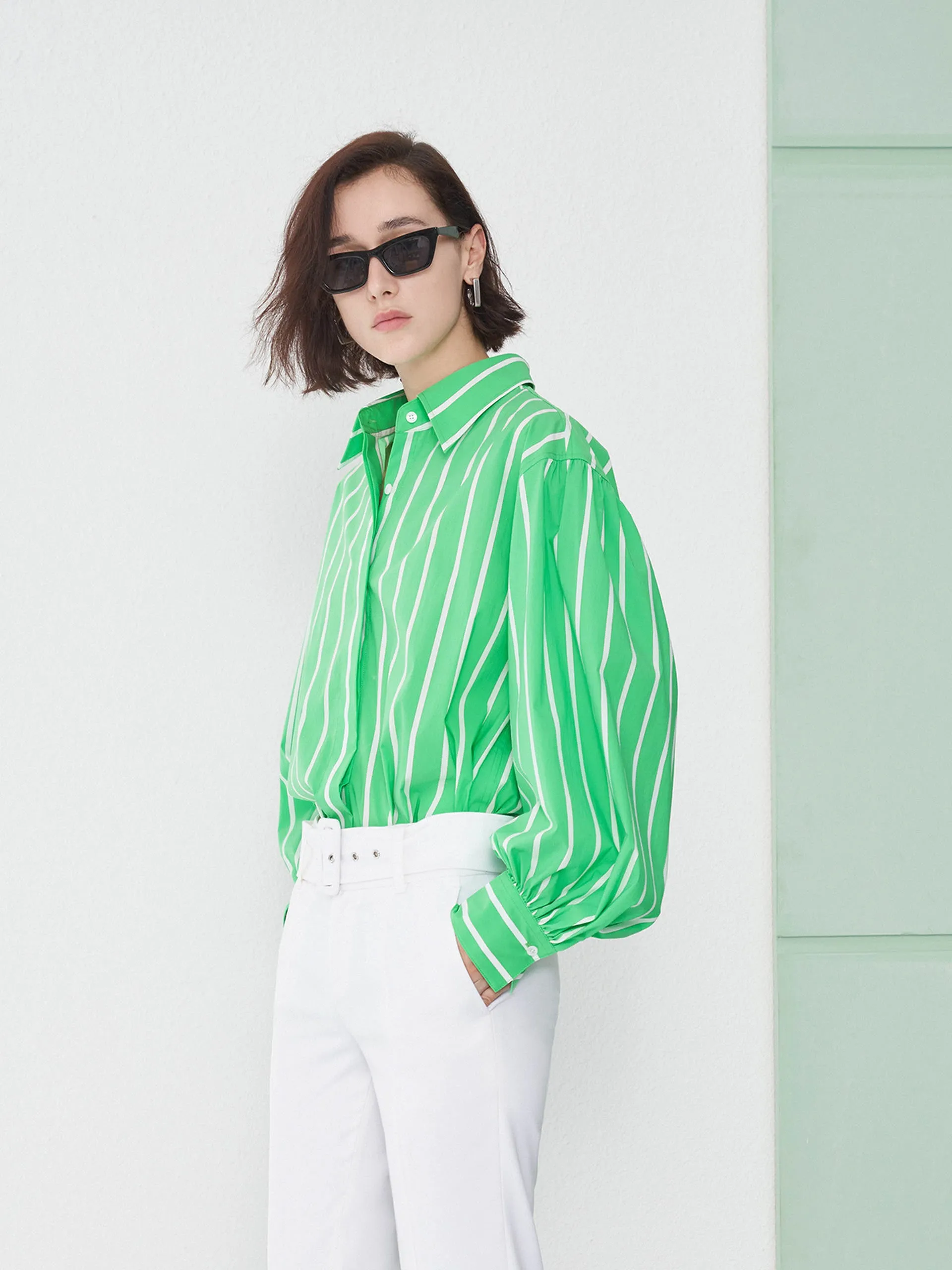 Relaxed Cotton Blend Shirt Quick Release Placket