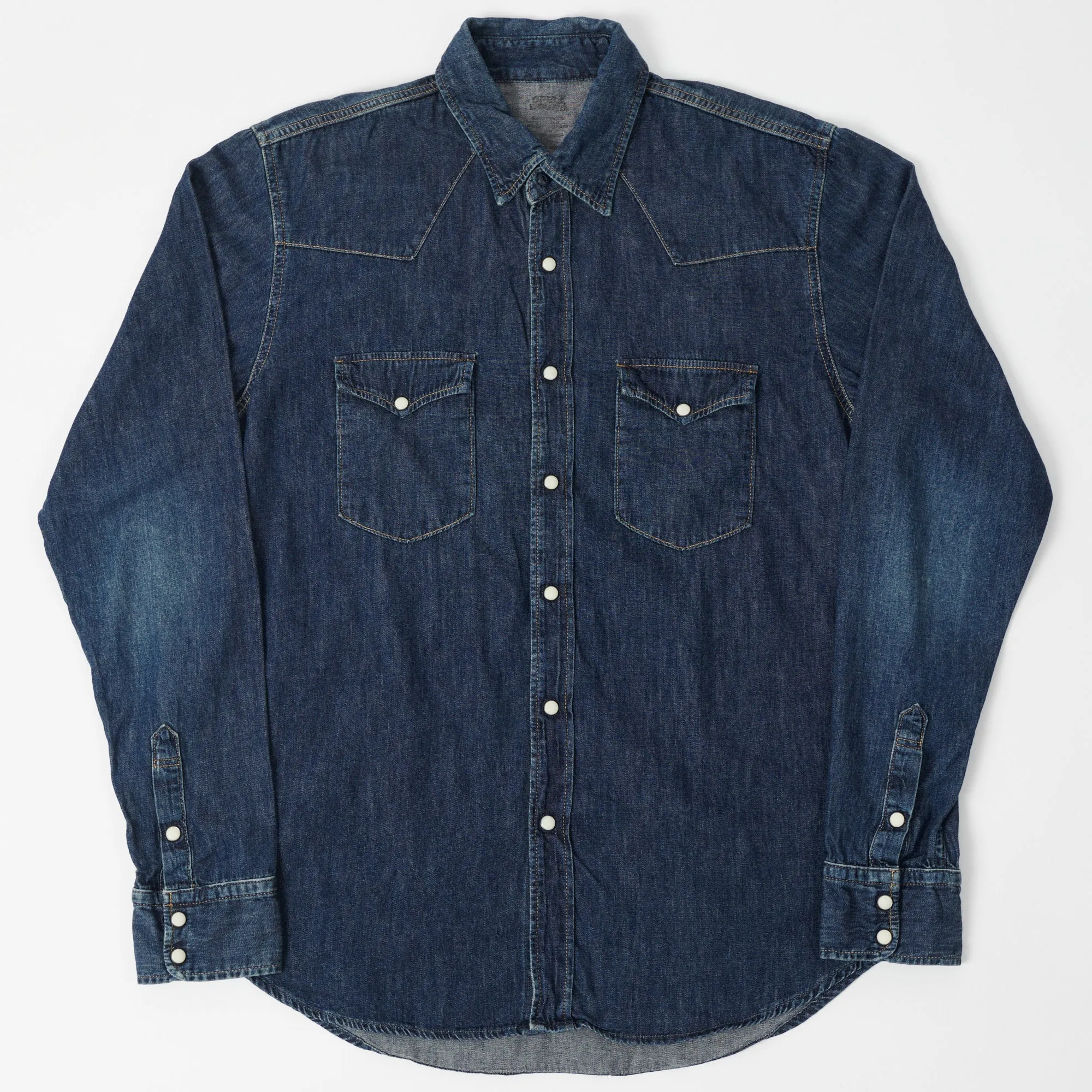 Cooling Core Technology Reinforced Elasticity Spellbound 6oz Denim Western Shirt - Dark Wash