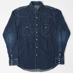Cooling Core Technology Reinforced Elasticity Spellbound 6oz Denim Western Shirt - Dark Wash