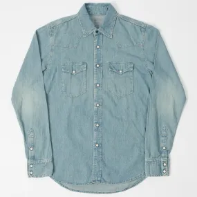 Spellbound 6oz Denim Western Shirt - Light Washed Contemporary Look