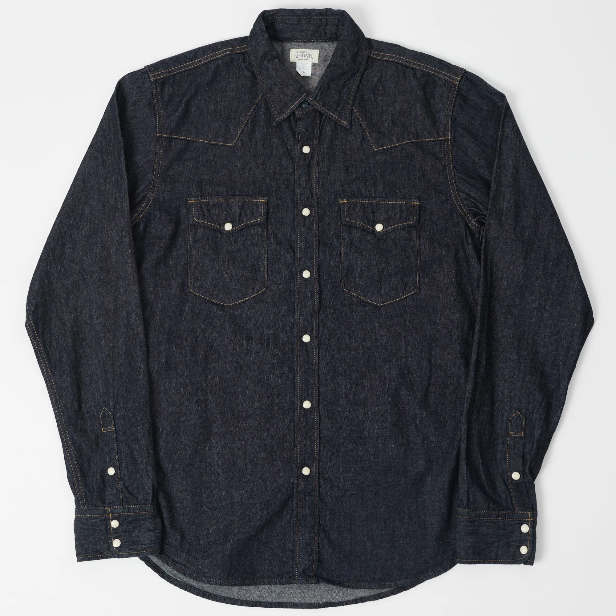 Seamless Shoulder Spellbound 6oz Denim Western Shirt - Rinsed