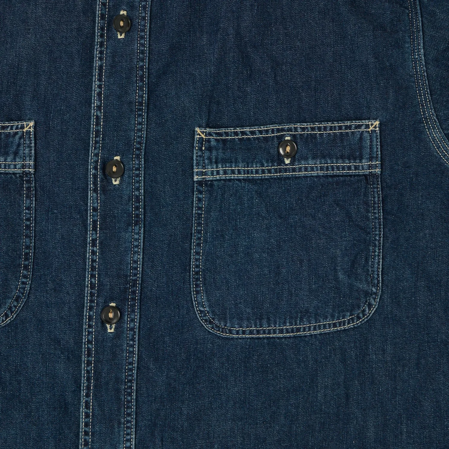 Comfortable fit Split hem Spellbound Authentic 6oz Denim Work Shirt - Used Wash