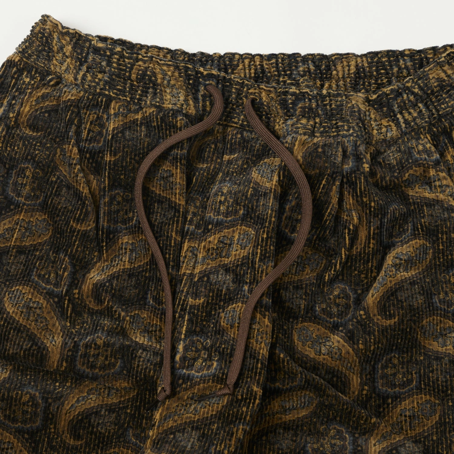 Breathable Weave Fabric AntibacterialCoating Spellbound Paisley Corduroy Easy Pants - Brown