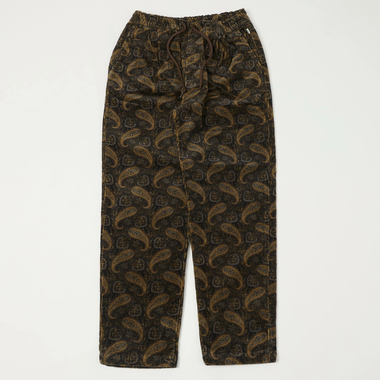 Spellbound Paisley Corduroy Easy Pants - Brown Double Layered Hem