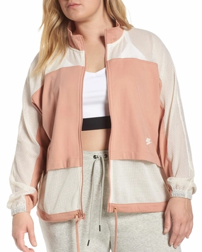 Nike Women's Plus Sportswear Mesh Jacket Pink Size 1X | Pink Nightwear