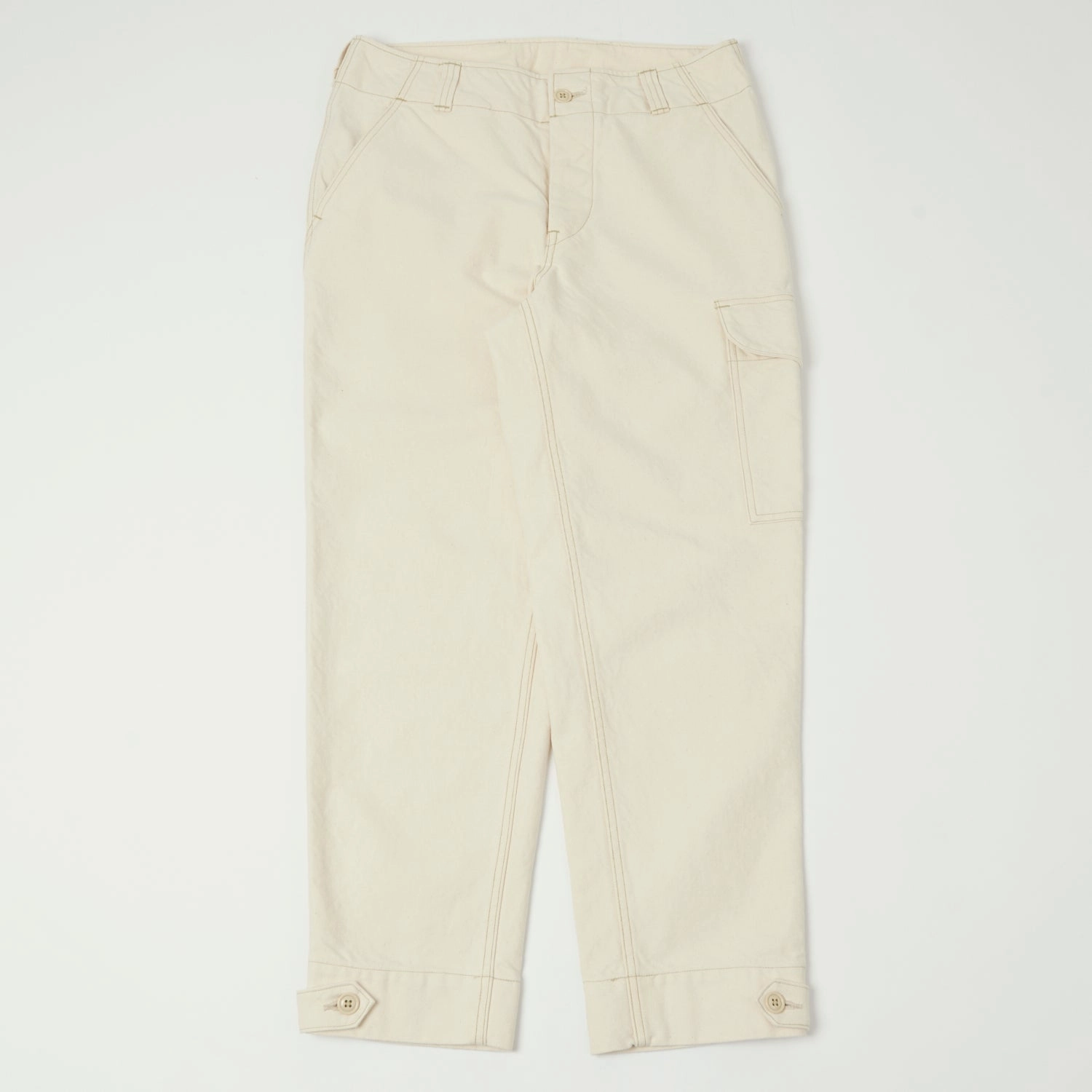 Freewheelers & Co Aviators Trouser - Yarn-Dyed Raw White Smart Casual