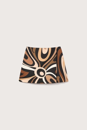 Hemp Blend Artistic Influence Marmo Print Mini Skirt