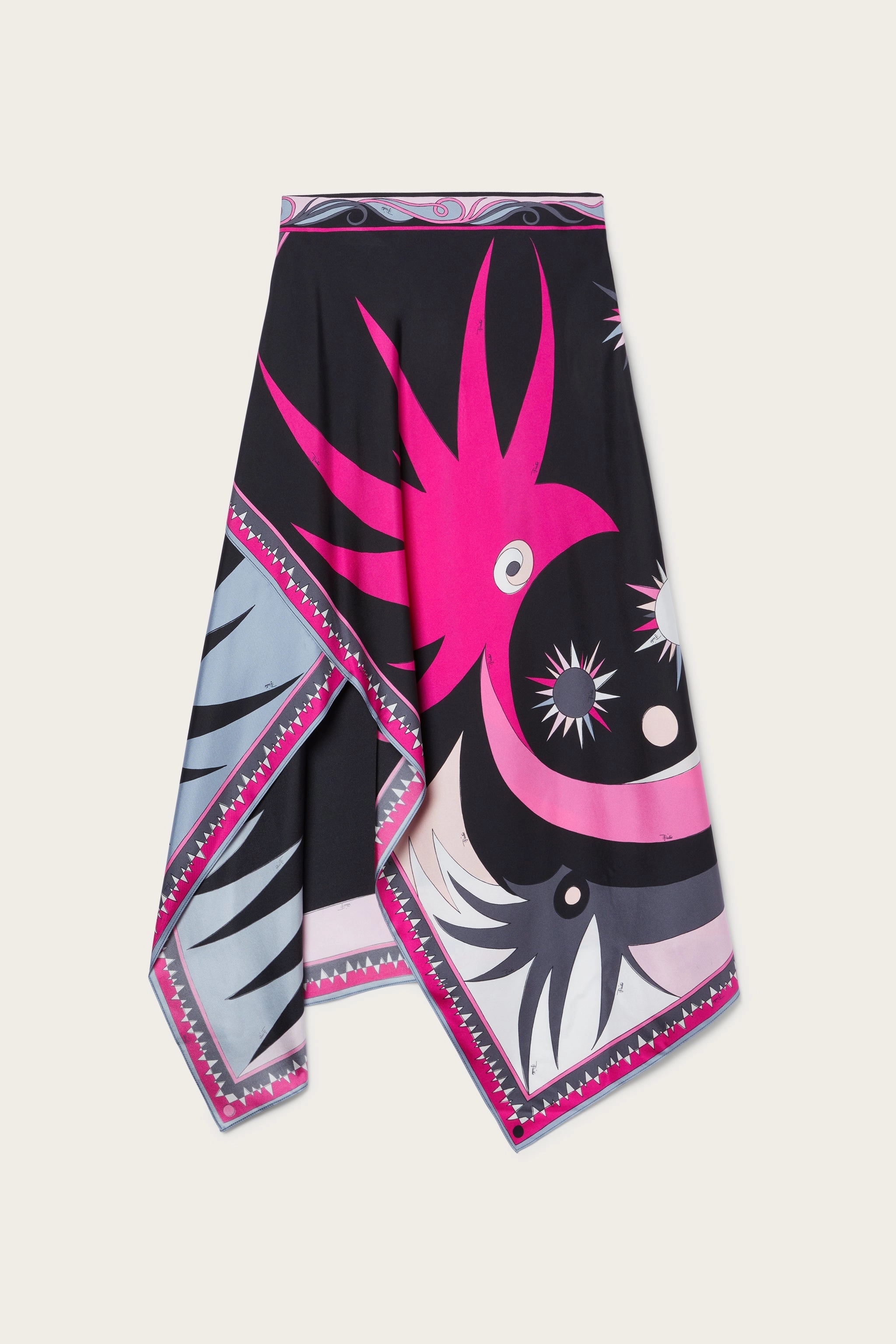 Outfit Mood Stella Print Asymmetrical Midi Skirt