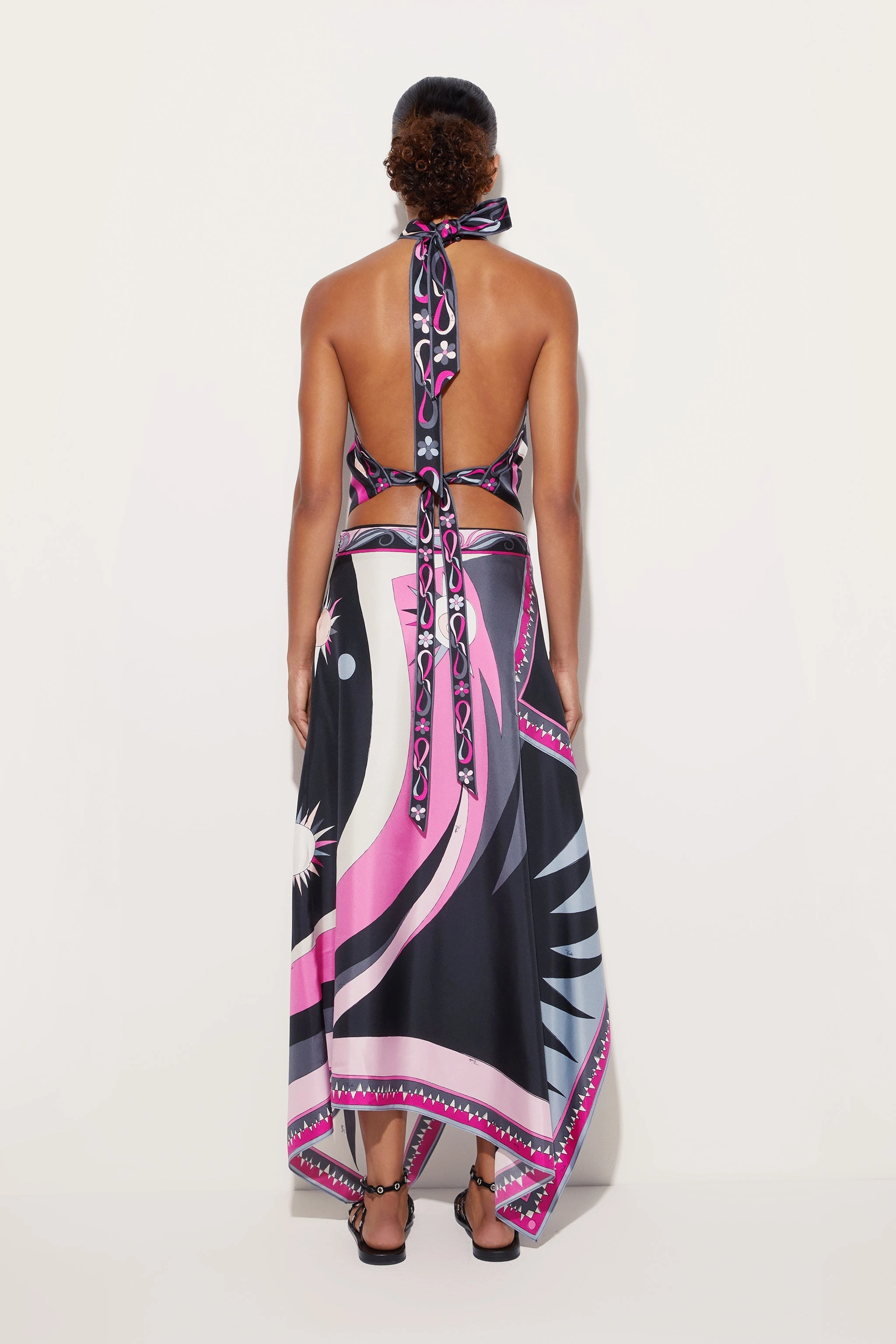 Plus size option Convertible Style Stella Print Asymmetrical Midi Skirt