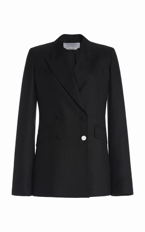 Chic Business Wear Stephanie Blazer in Black Recycled Wool