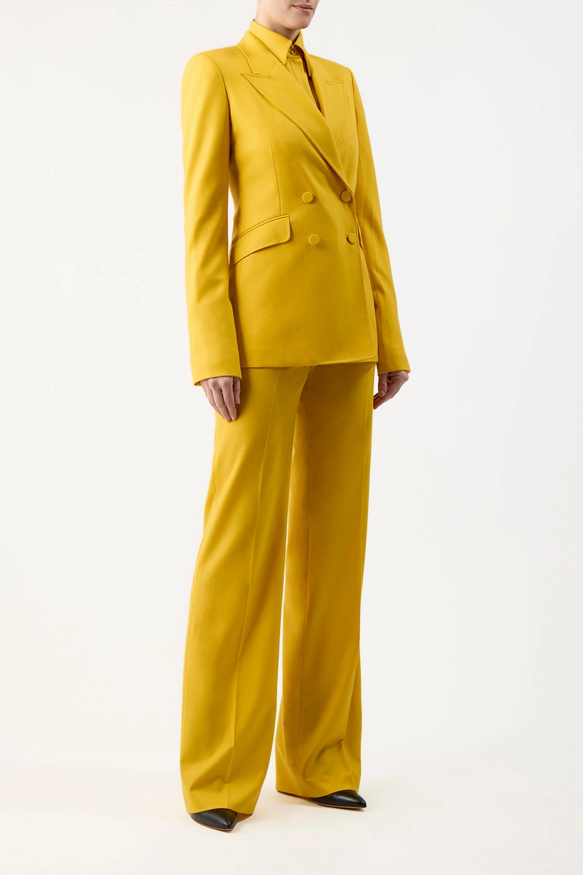 Stephanie Blazer in Golden Birch Superfine Wool Timeless Work Look Business Ready Outfit