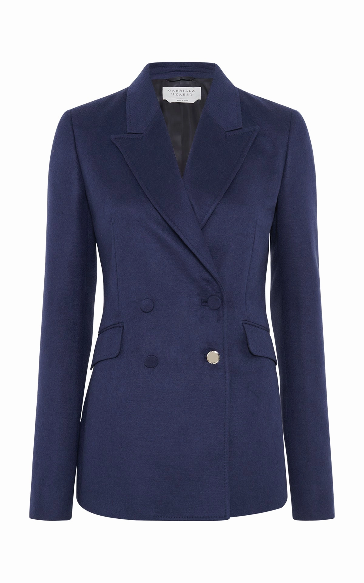 Stephanie Blazer in Navy Winter Silk Classic Fit Polished Tailoring