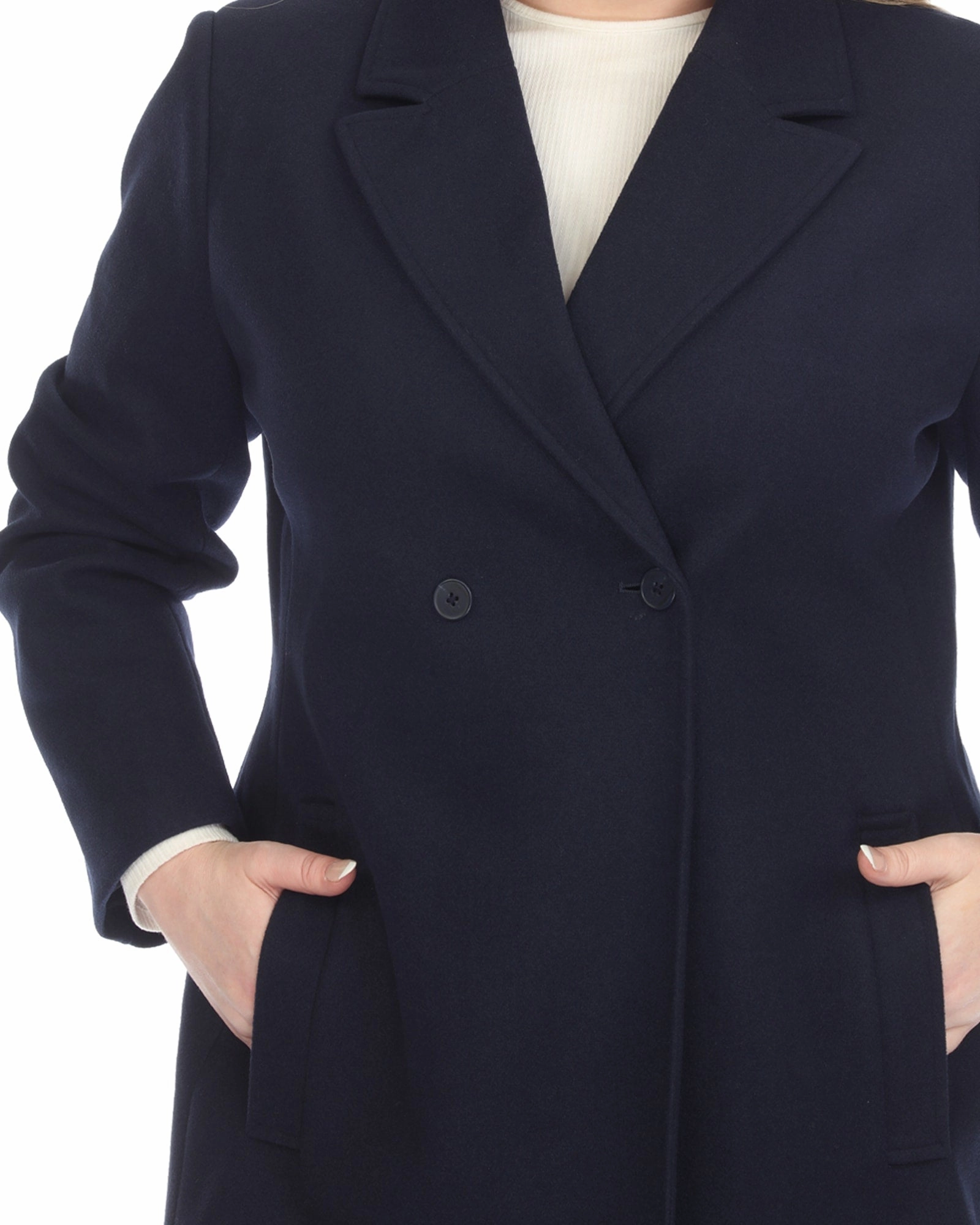 Quick Dry Fabric Tapered Silhouette Women's Classic Walker Coat | Navy