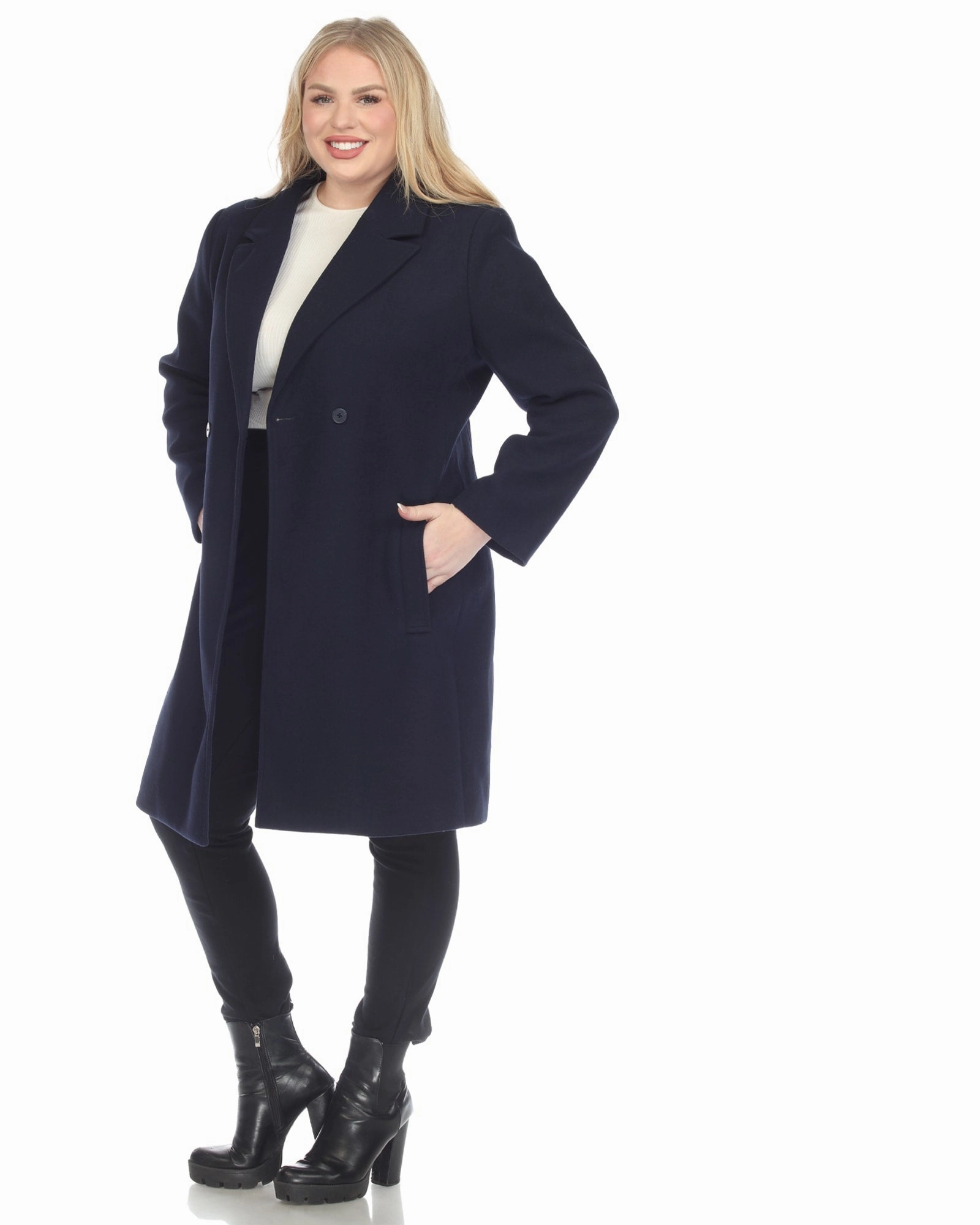 Multi Seasonal Premium Layer Women's Classic Walker Coat | Navy
