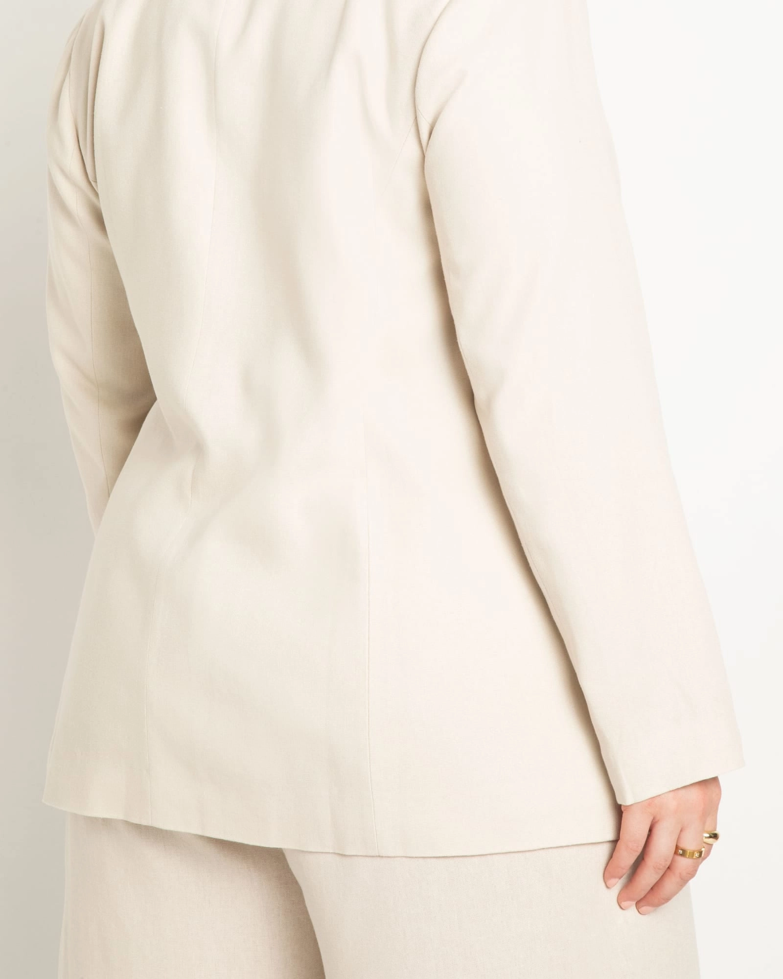 suitable for formal meetings High-quality Tie Front Linen Blend Jacket | Ancient Scroll