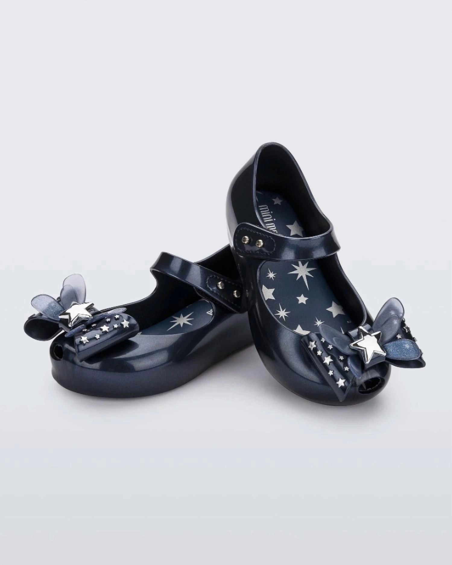 Anti Slide Urban Mode Girls' Ultragirl Star Ballet Flat In Metallic Blue