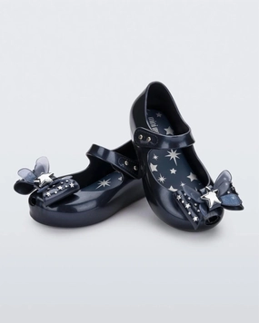 Italian Line Girls' Ultragirl Star Ballet Flat In Metallic Blue