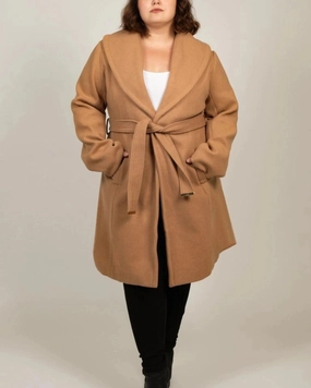 sunny - day look Wedding Hazel Coat Round Collar Belted Pockets | Camel