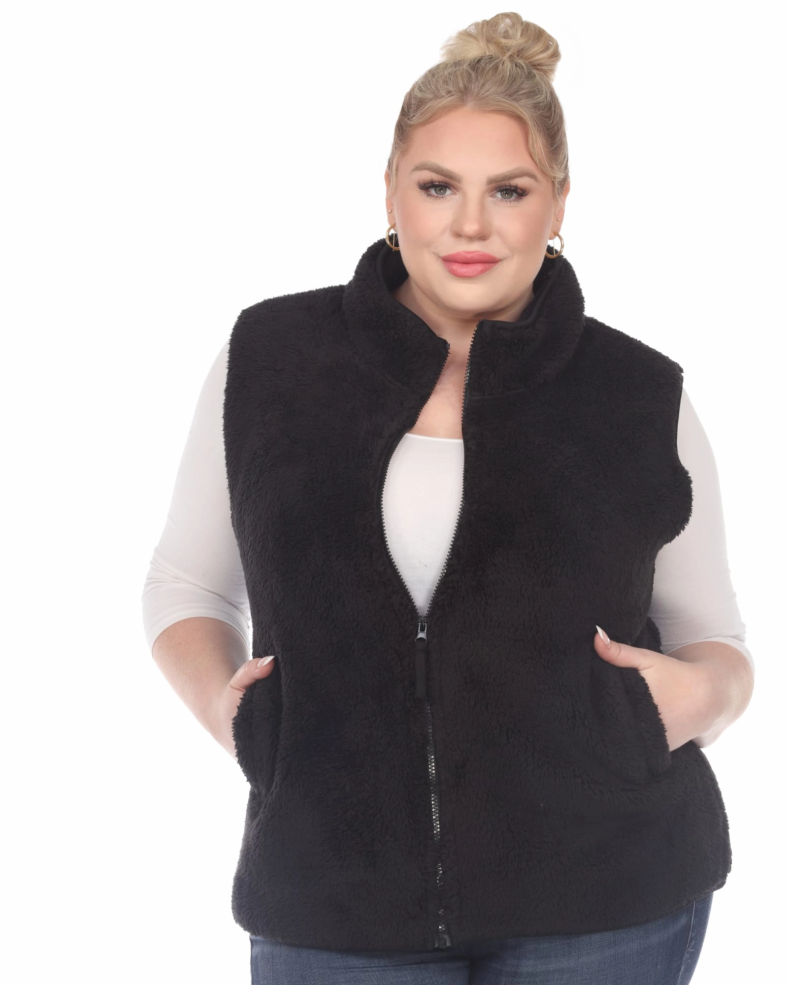 Zip up sherpa vest | Black Lust Trek Ready