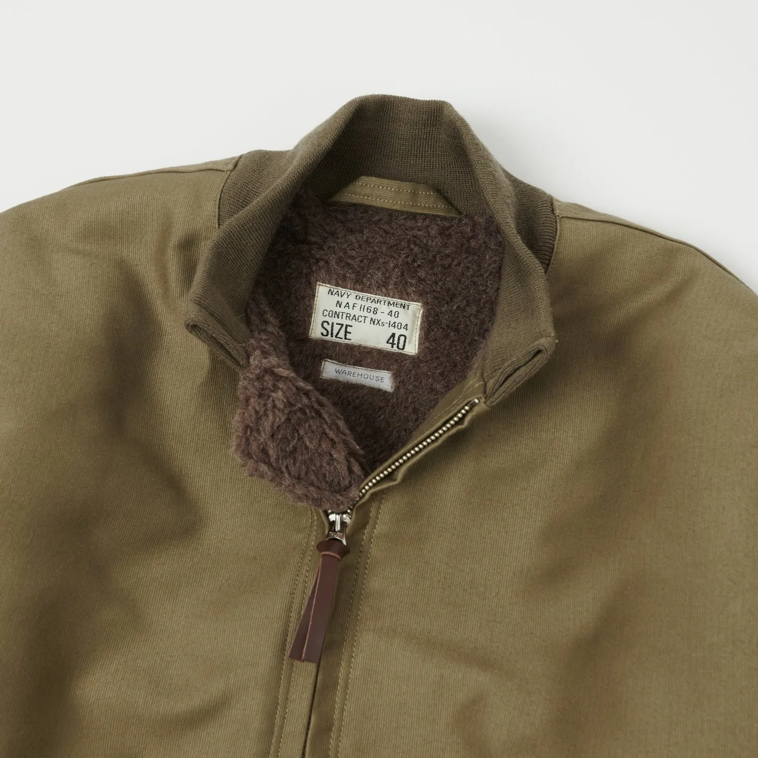 Warehouse & Co 2180 Aviators Flight Jacket - Khaki TemperatureRegulating Fabric