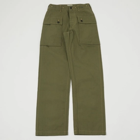 Buzz Rickson's U.S. Marine Corps Herringbone Pants - Olive Solid shade Office Friendly