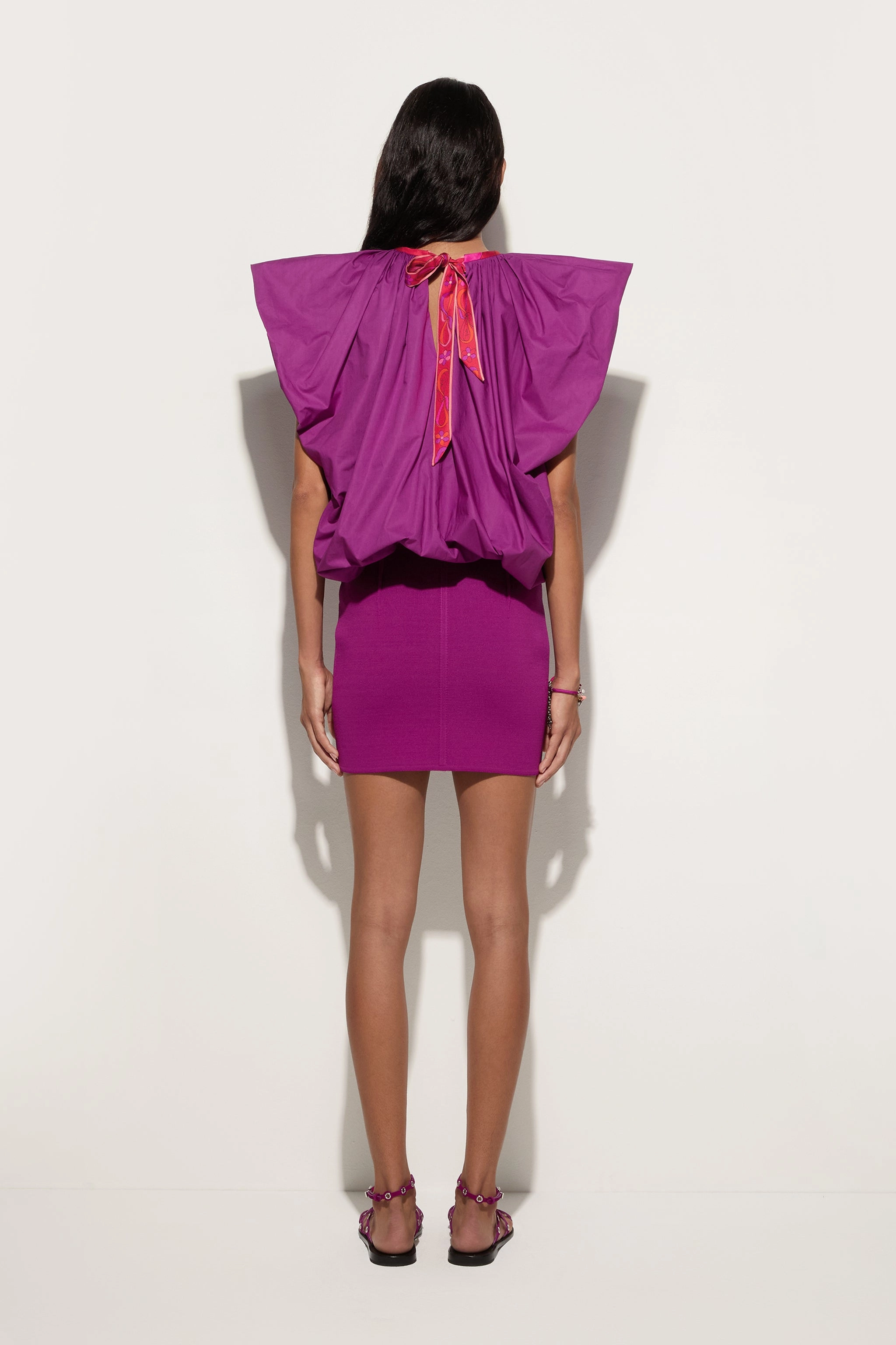 Stretched miniskirt Layered Design Simple Outfit