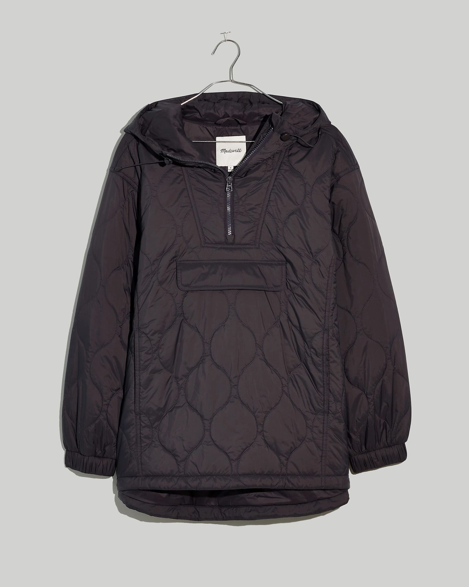 Quilted Packable Popover Jacket | Coal thermal layer Light Reflective