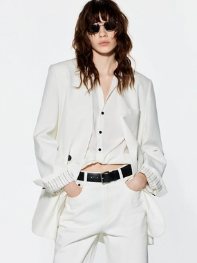 Classic Wear Structured Collarless Blazer