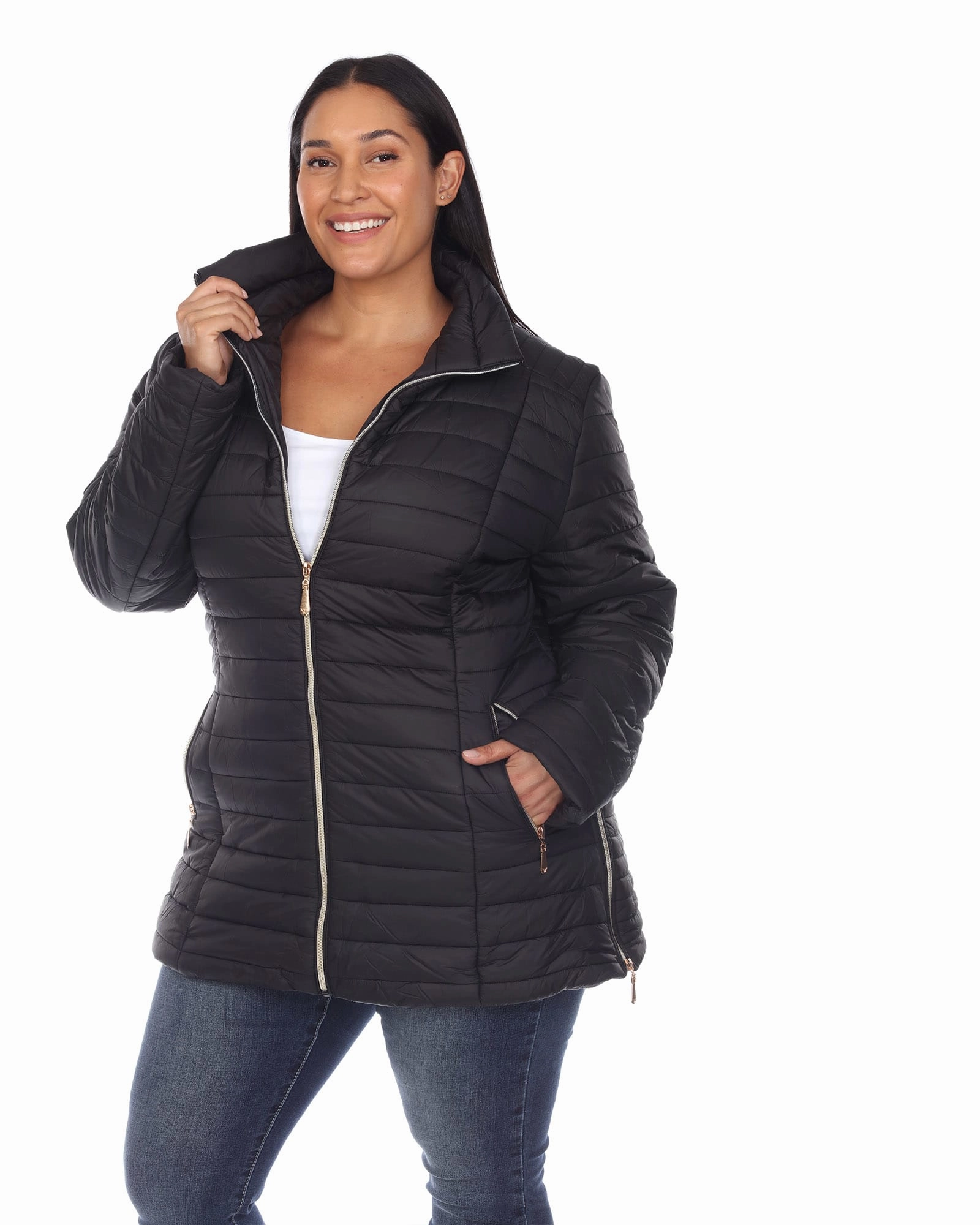 Under Shell Puffer Coat | Black